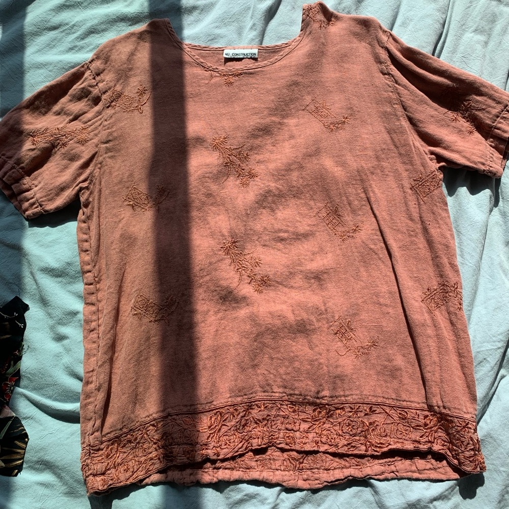 NU CONSTRUCTION 100% organic linen top size M